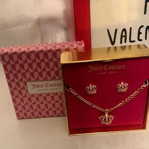NEW- Juicy Couture Gold Crown Jewelry Set